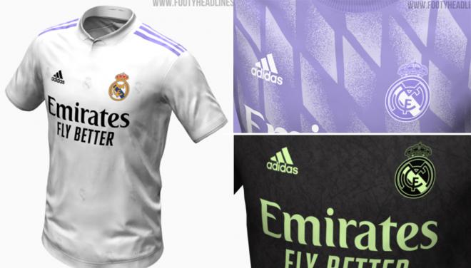 Las camisetas del Real Madrid para el curso 22/23 (Vía Footy Headlines).