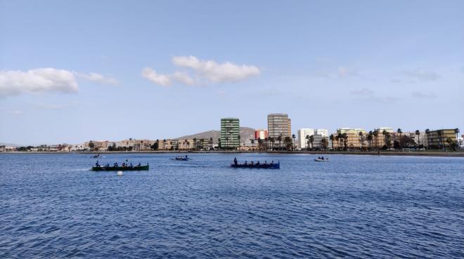 Primera regata de la VIII Liga Andaluza de remo en banco fijo llaut.