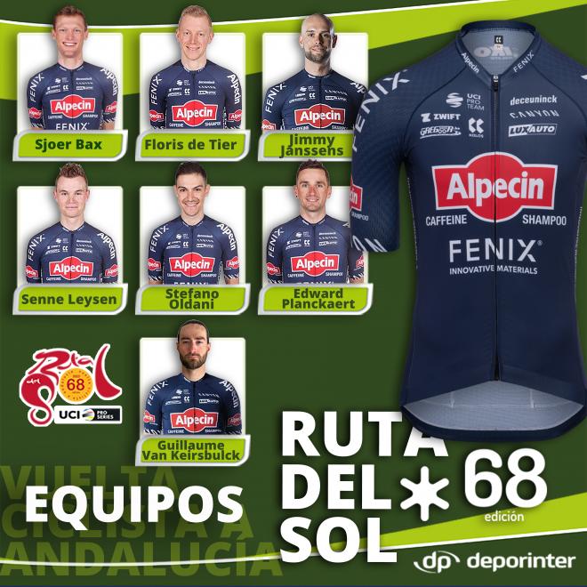Equipo del Alpecin-Fenix para la Vuelta Ciclista a Andalucía.