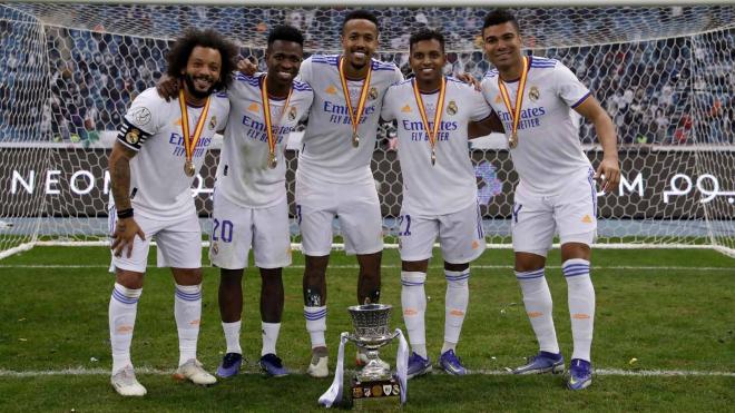 Marcelo, Vinicius, Militao, Rodrygo y Casemiro, los 5 brasileños del Real Madrid de Ancelotti (Foto: Cordon Press).