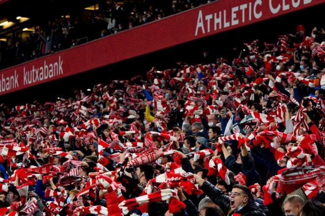 La afición de San Mamés volcada en el partido de Copa ante el Real Madrid (Foto: Athletic Club).