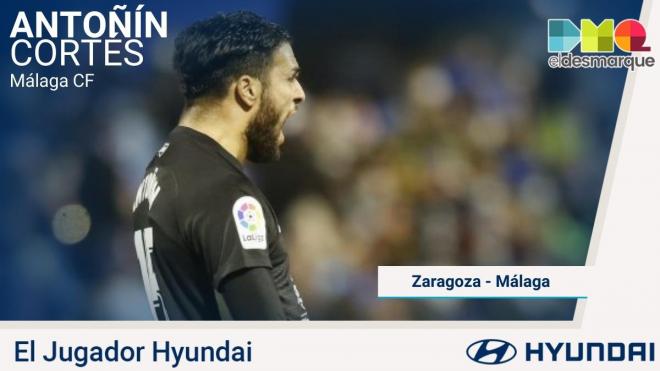 Antoñín, Jugador Hyundai del Real Zaragoza-Mälaga.