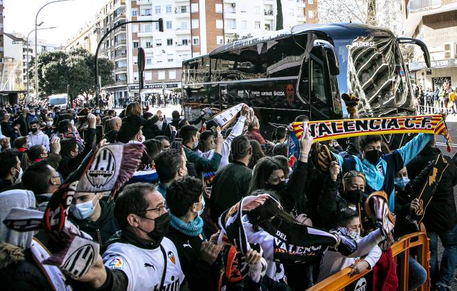 Aficionados del Valencia CF en Mestalla