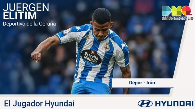 Juerguen Elitim, Jugador Hyundai del Dépor-Real Unión.