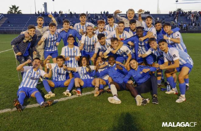 El Málaga juvenil celebra un triunfo esta temporada (Foto: MCF).
