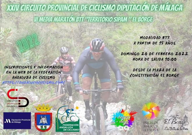 Cartel de la VI Media Maratón BTT ‘Territorio Sipam’ en El Borge.