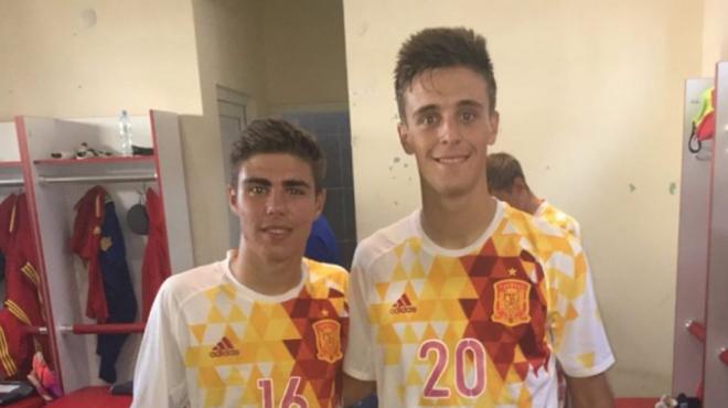 Alejandro Pozo y Genaro Rodríguez en una concentración con la selección española.