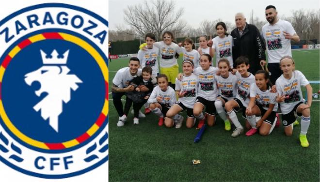 El equipo alevín del Zaragoza Femenino hace historia. (Montaje: ElDesmarque)