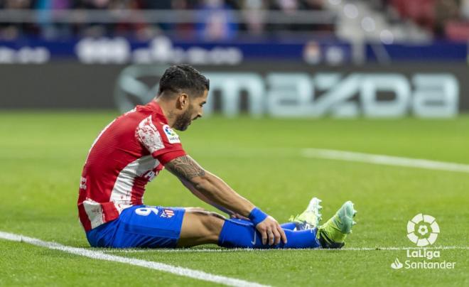 Luis Suárez se lamenta de una ocasión en el Atlético-Getafe (Foto: LaLiga).