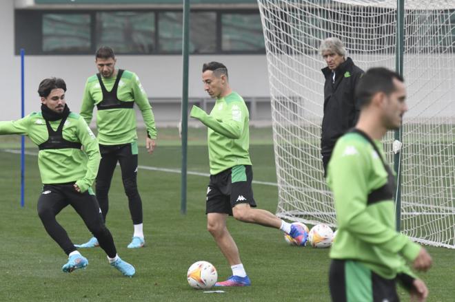 Guardado, Rodri y Joaquín, en un entrenamiento (Foto: Kiko Hurtado).