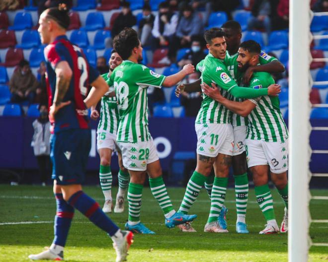 Celebración de uno de los goles del Betis frente al Levante (Foto: Cordonpress)