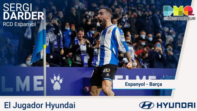 Darder, Jugador Hyundai del Espanyol - Barcelona.