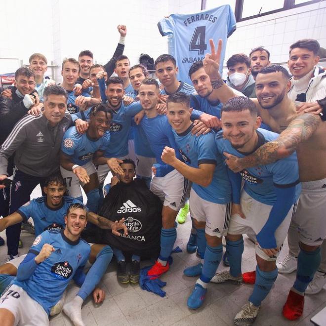 Celebración de la victoria ante el Rayo Majadahonda (Foto: RC Celta).