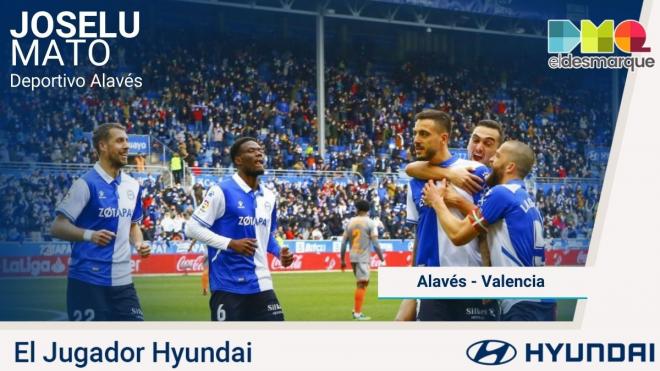 Joselu Mato, Jugador Hyundai del Alavés-Valencia.