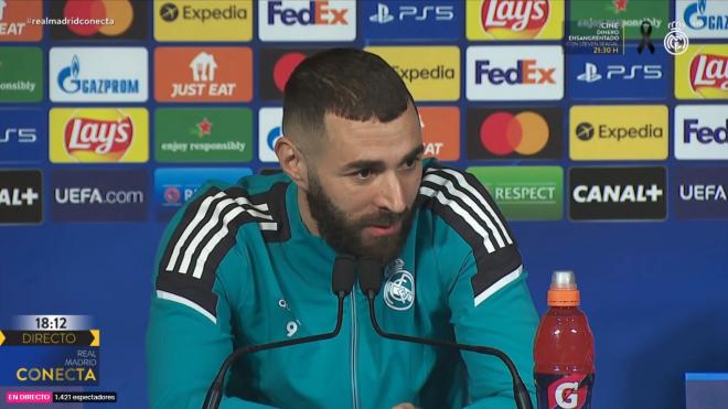 Karim Benzema, en sala de prensa.