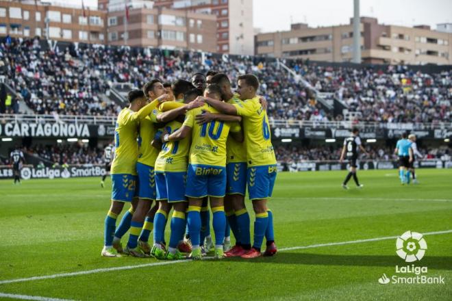 Celebración de un gol de Las Palmas (Foto: LaLiga).