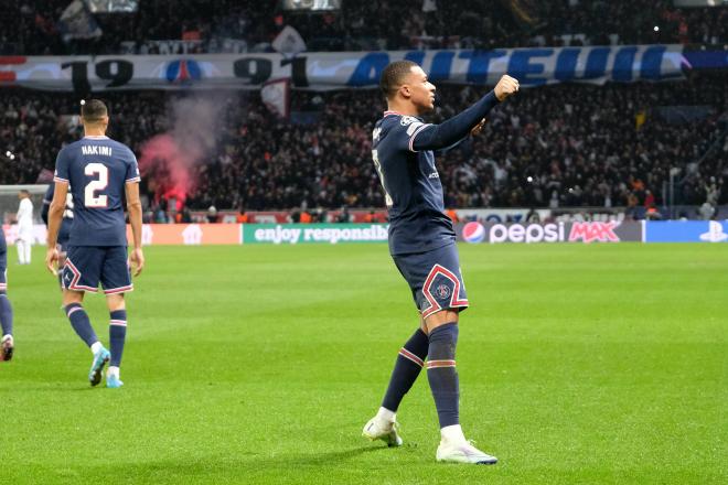 Celebración de Mbappé en el PSG-Real Madrid (Foto: Cordon Press).