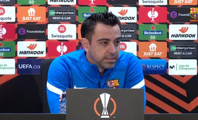 Xavi Hernández, en sala de prensa.