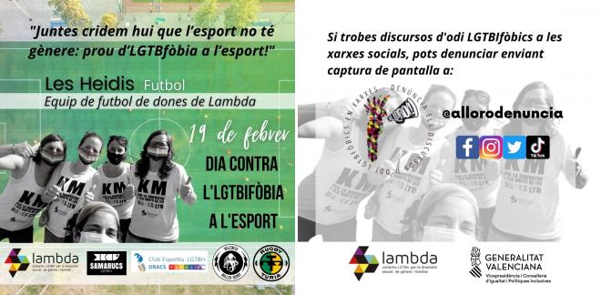 Lambda lucha junto a los clubes deportivos contra la LGTBfobia en el deporte