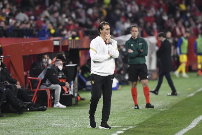 Lopetegui, en el Sevilla-Dínamo de Zagreb. (Foto: Kiko Hurtado).