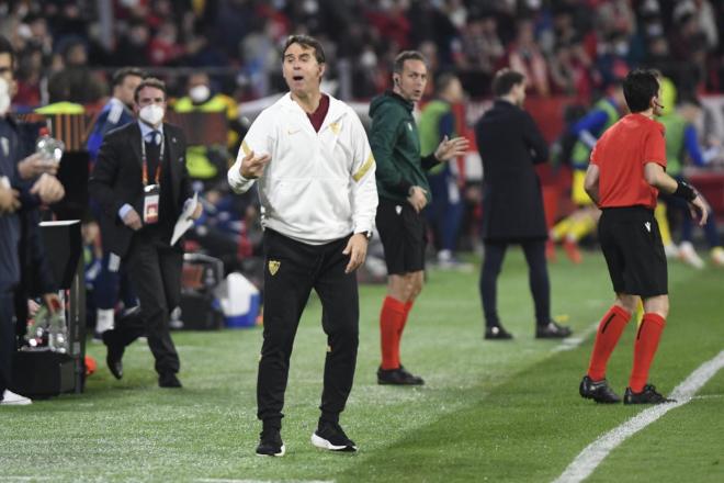 Lopetegui, en Sevilla-Dínamo de Zagreb. (Foto: Kiko Hurtado).