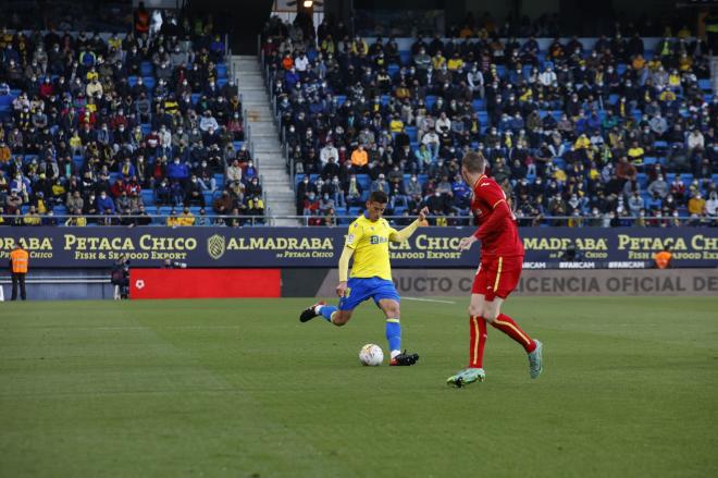 Rubén Alcaraz en el duelo ante el Getafe. (Foto: Cristo García)