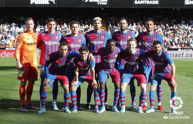 El once del Barça para el partido ante el Valencia (Foto: LaLiga).