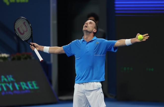 Roberto Bautista celebra su triunfo en Doha (Foto: ATP).