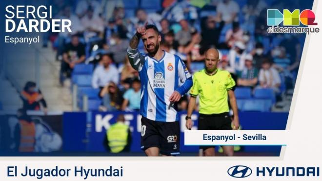 Sergi Darder, Jugador Hyundai del Espanyol-Sevilla.