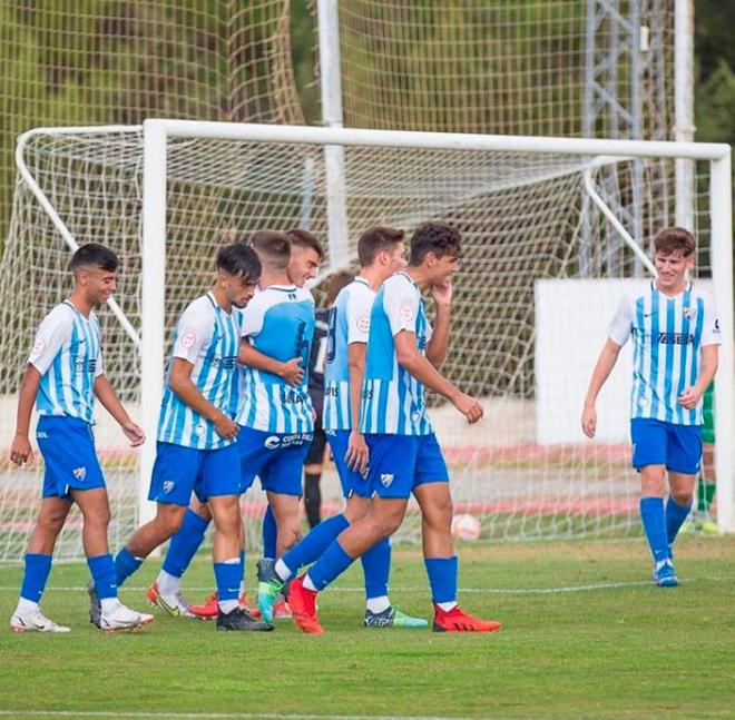 El Juvenil del Málaga celebra un gol (Foto: MCF).