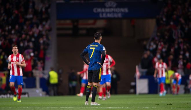 Cristiano Ronaldo, tras el gol de Joao Félix en el Atlético-United (Foto: Cordon Press).