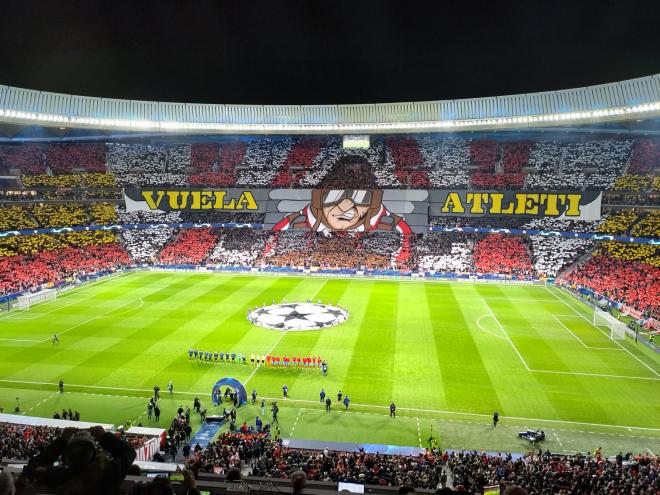 El tifo del Metropolitano en el Atleti-Manchester United.