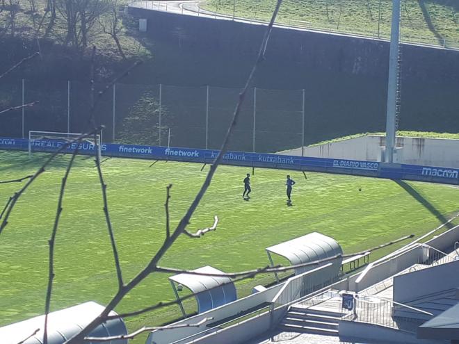Mikel Merino ha trabajado en solitario en el Z1 de Zubieta (Foto: Bego López).