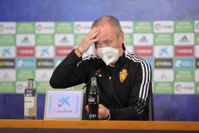 Juan Ignacio Martínez durante la rueda de prensa previa a la vista al Sporting (Foto: Dani Marzo)