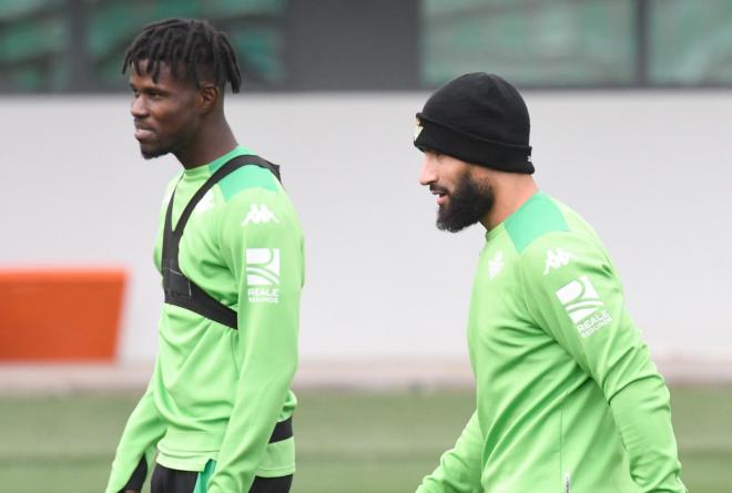 Paul y Fekir en la sesión matinal de este sábado (Foto: Kiko Hurtado)