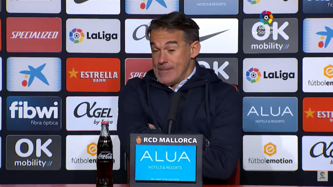 Luis García, en rueda de prensa. tras el Mallorca-Valencia.