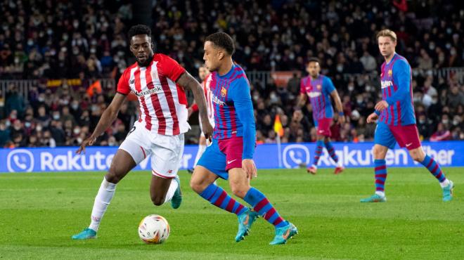 Iñaki Williams ante el Barça en el Camp Nou (Foto: LaLiga).