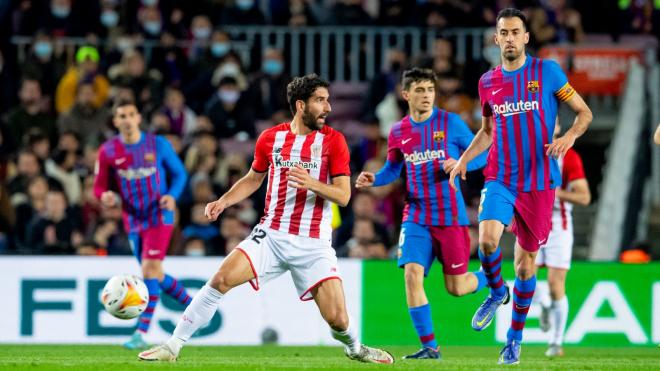 Raúl García ante el Barça en el Camp Nou (Foto: Athletic Club).