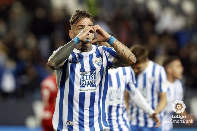 Brandon celebra su gol al Cartagena (Foto: LaLiga).