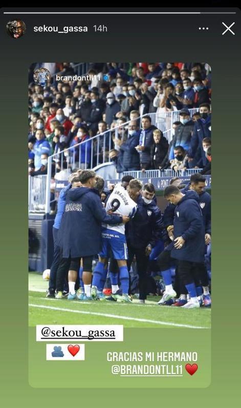 La dedicatoria de Brandon a Sekou y la respuesta de este (Foto: @brandontll11).