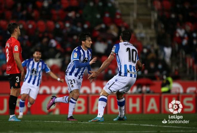 David Silva, tras su gol al Mallorca (Foto: LaLiga).