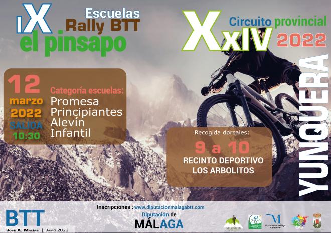 Cartel del X Rally BTT Escuelas El Pinsapo en Yunquera.