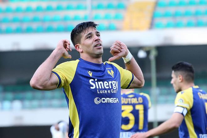 Gio Simeone celebra un gol con el Hellas Verona (Foto: Cordon Press).