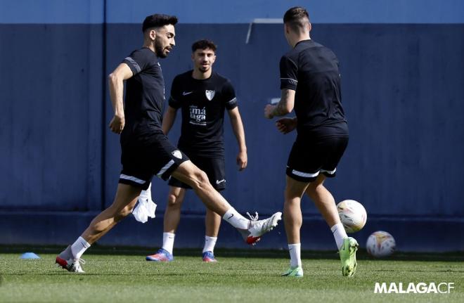 Juande, durante un entrenamiento con el Málaga (Foto: MCF).