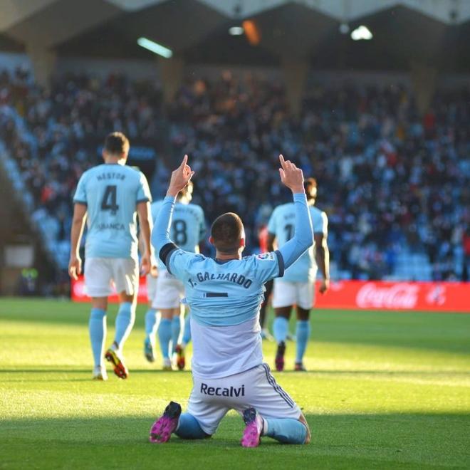 Galhardo celebra su tanto ante el Mallorca. (Foto: Celta de Vigo)