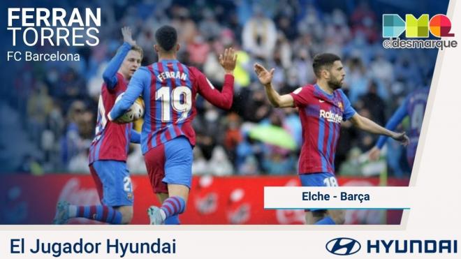 Ferran Torres, Jugador Hyundai del Elche-Barcelona.