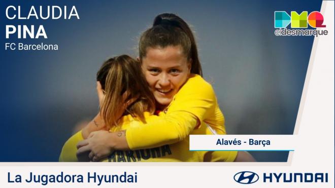 Claudia Pina jugadora Hyundai de la jornada 23.