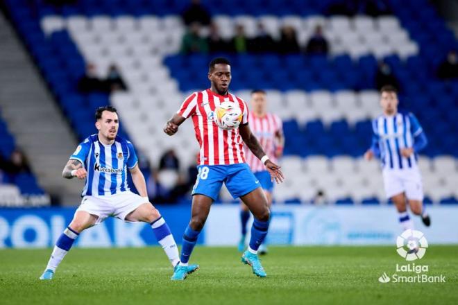 El 'Puma' Rodríguez, durante el Sanse-Sporting (Foto: LaLiga).