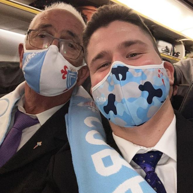 Ramón Seijas y su nieto Iván (Foto: RC Celta).