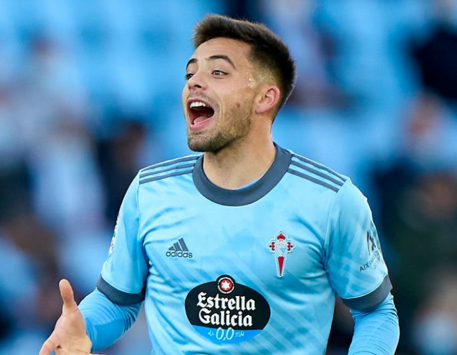 Fran Beltrán durante el Celta-Mallorca (Foto: Getty Images).